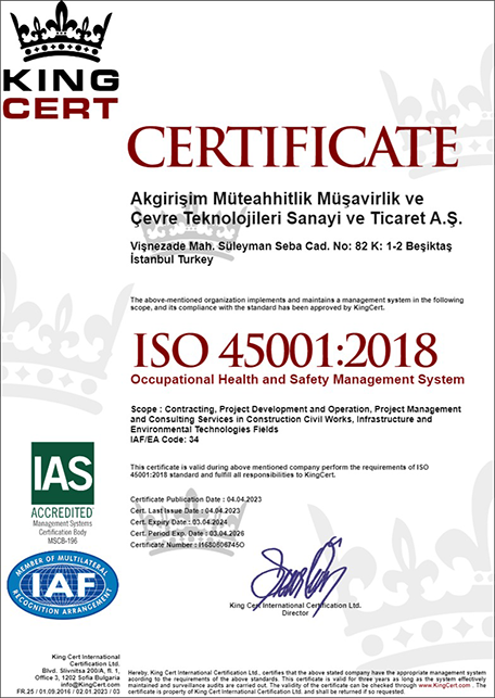 Akgirişim ISO 45001:2018 Sertifikası / I1680606745O